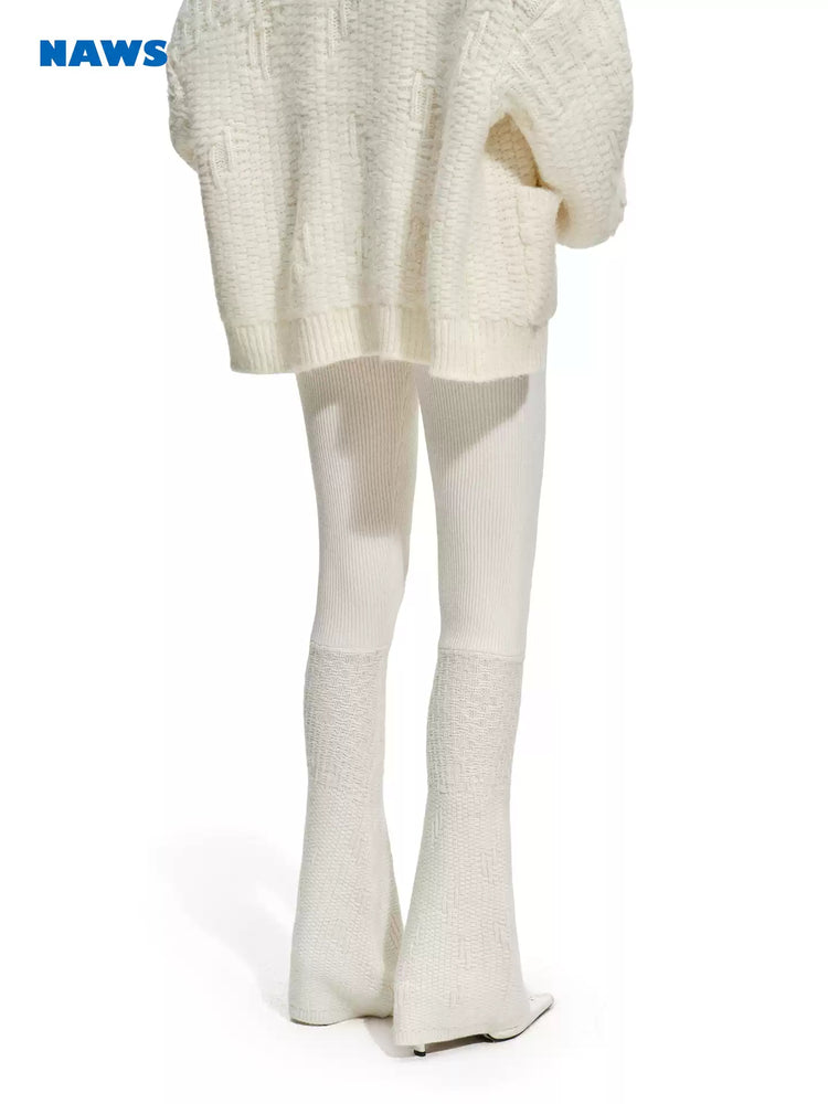 NAWS ARCTIC ribbed wool-blend flare pants — alternate gallery view showing the design details