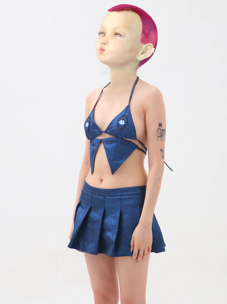 EMBRYO STARSHIFT coated bikini separates — front modeled view