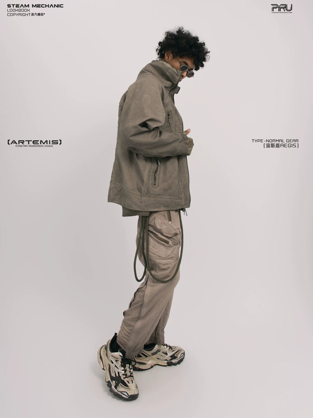 AEGIS xirang brown multi-pocket moto pants — material and silhouette detail