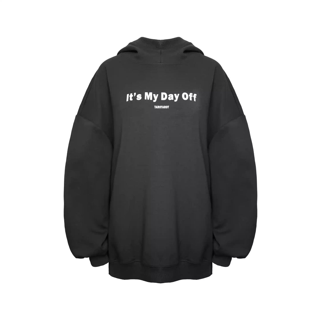 TAROTAROT IT'S MY DAY OFF OVERSIZED HOODED SWEATSHIRT