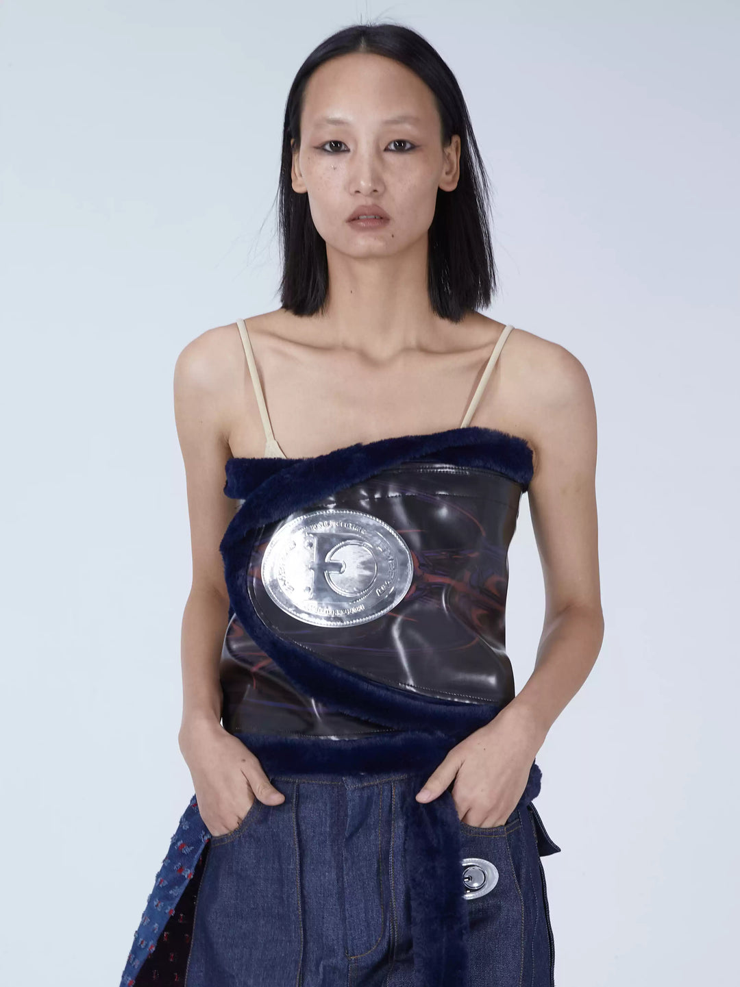 EMBRYO RITUAL WRAP convertible skirt & bustier — rear or construction presentation