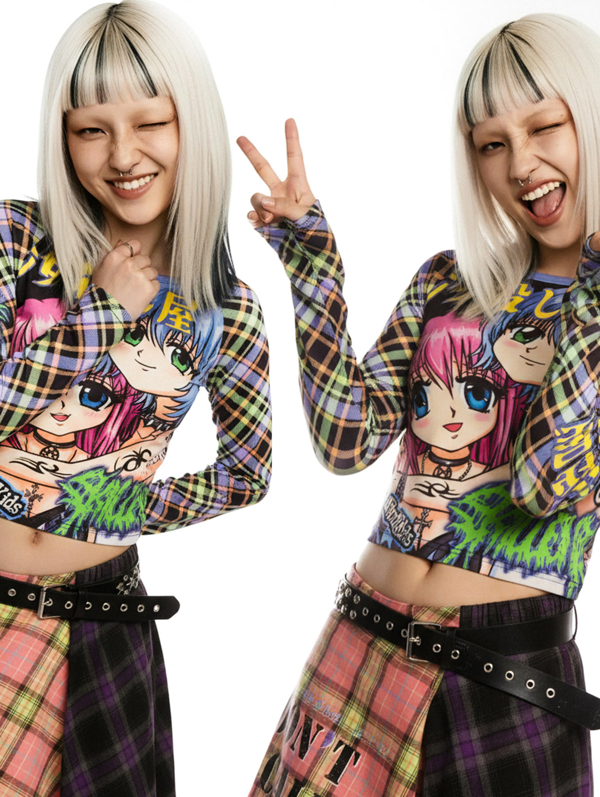 DEADENDKIDS GIRL KILLER cropped graphic top — construction detail