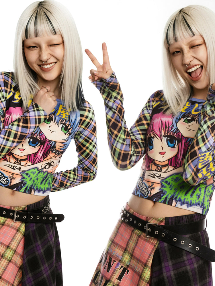 DEADENDKIDS GIRL KILLER cropped graphic top — construction detail