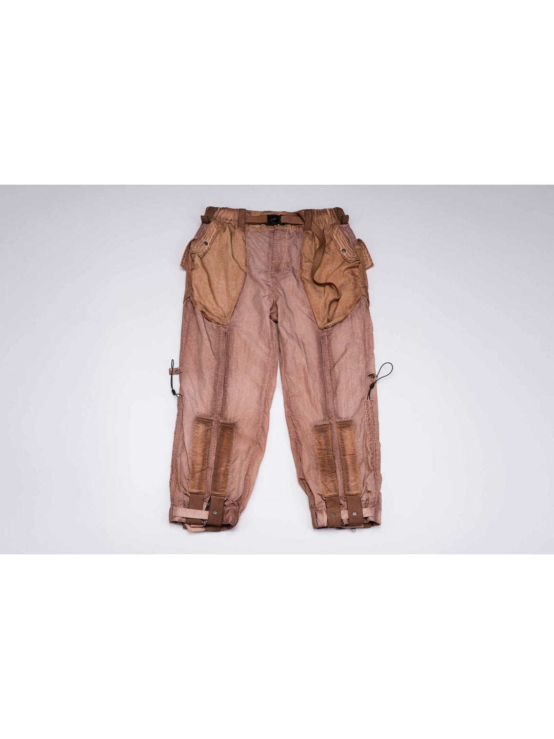 STARCORE venus orange engineer utility pants — venus orange front flat lay with contrast pockets and cuff straps