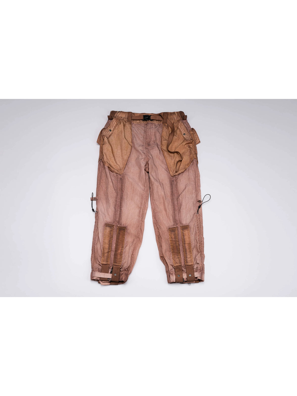 STARCORE venus orange engineer utility pants — venus orange front flat lay with contrast pockets and cuff straps