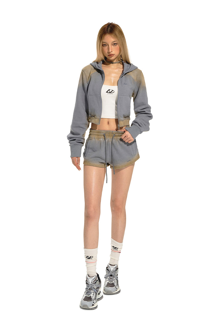 NAWS ROYAL BLUE MUD-DYED ZIP HOODIE JACKET