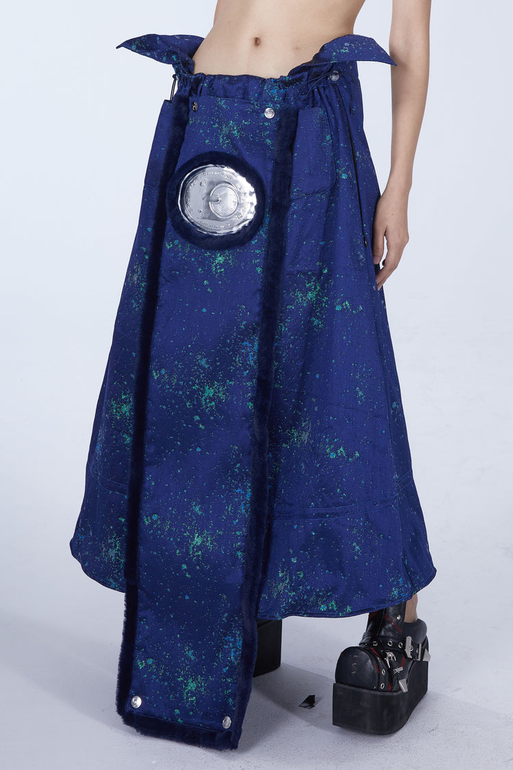 EMBRYO GALAXY convertible skirt & bustier — full-length modeled view