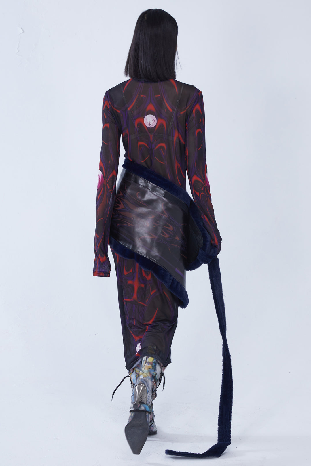 EMBRYO RITUAL WRAP convertible skirt & bustier — full-length modeled view