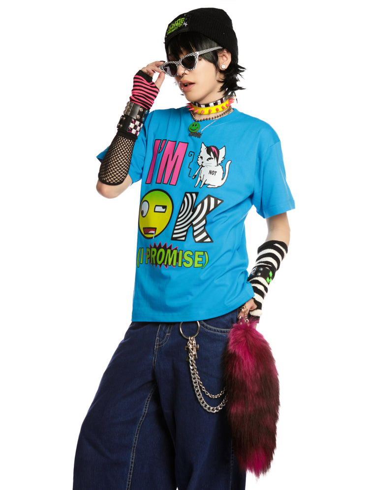 DEADENDKIDS EMO KIDS oversized graphic tee — side or detail presentation