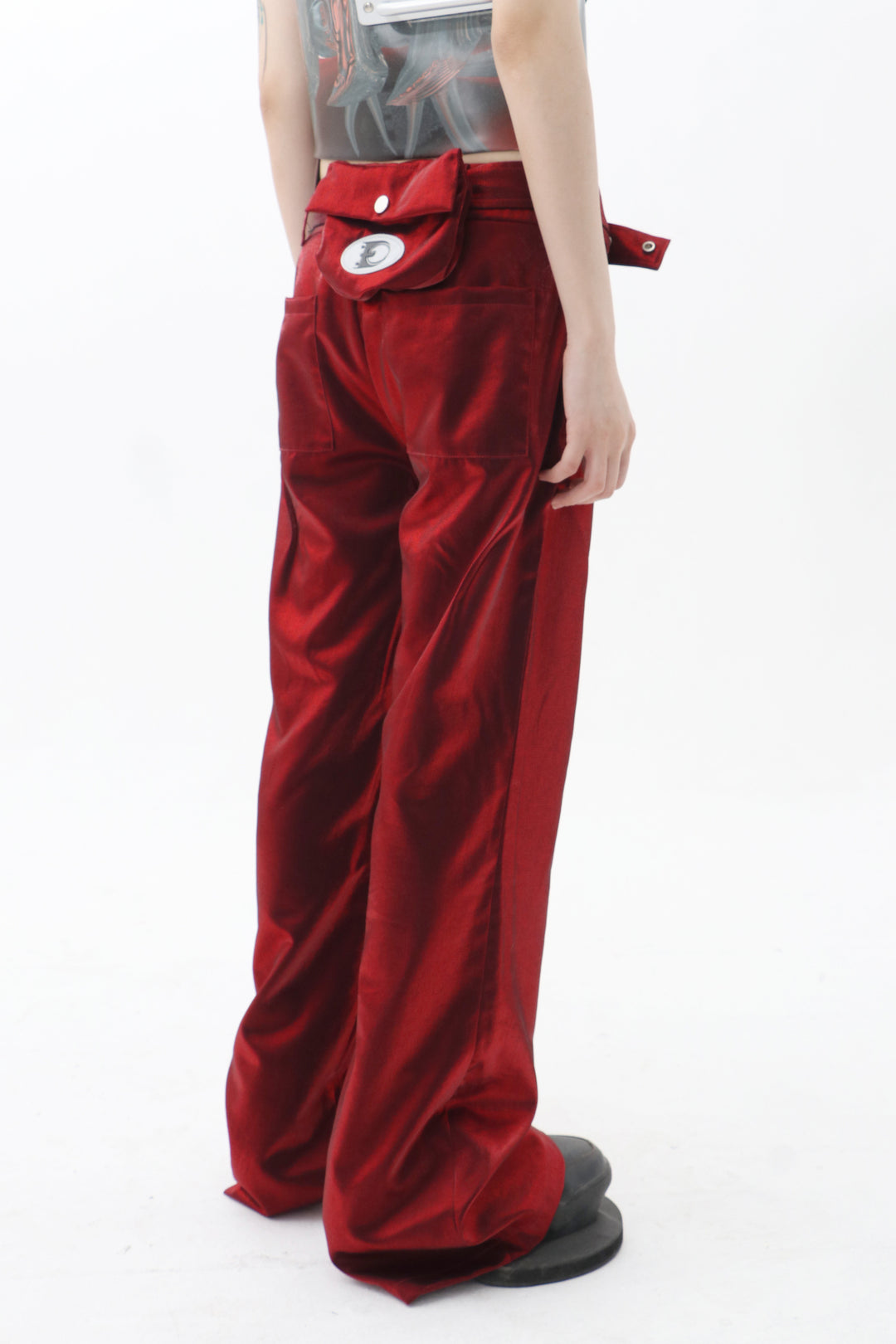 EMBRYO FIVE POISONS color-shift low-rise pants — additional product detail view