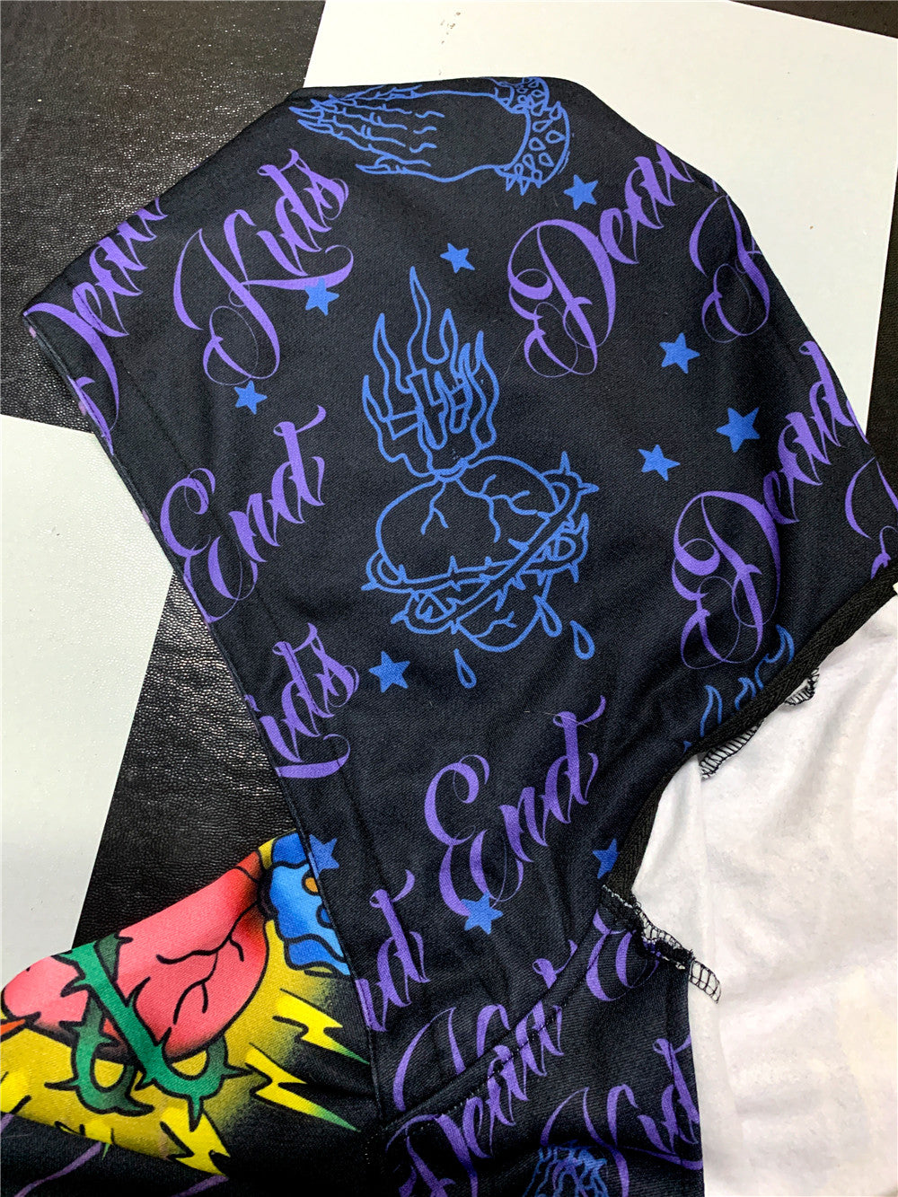 DEADENDKIDS WEST COAST oversized fleece hoodie — alternate modeled angle