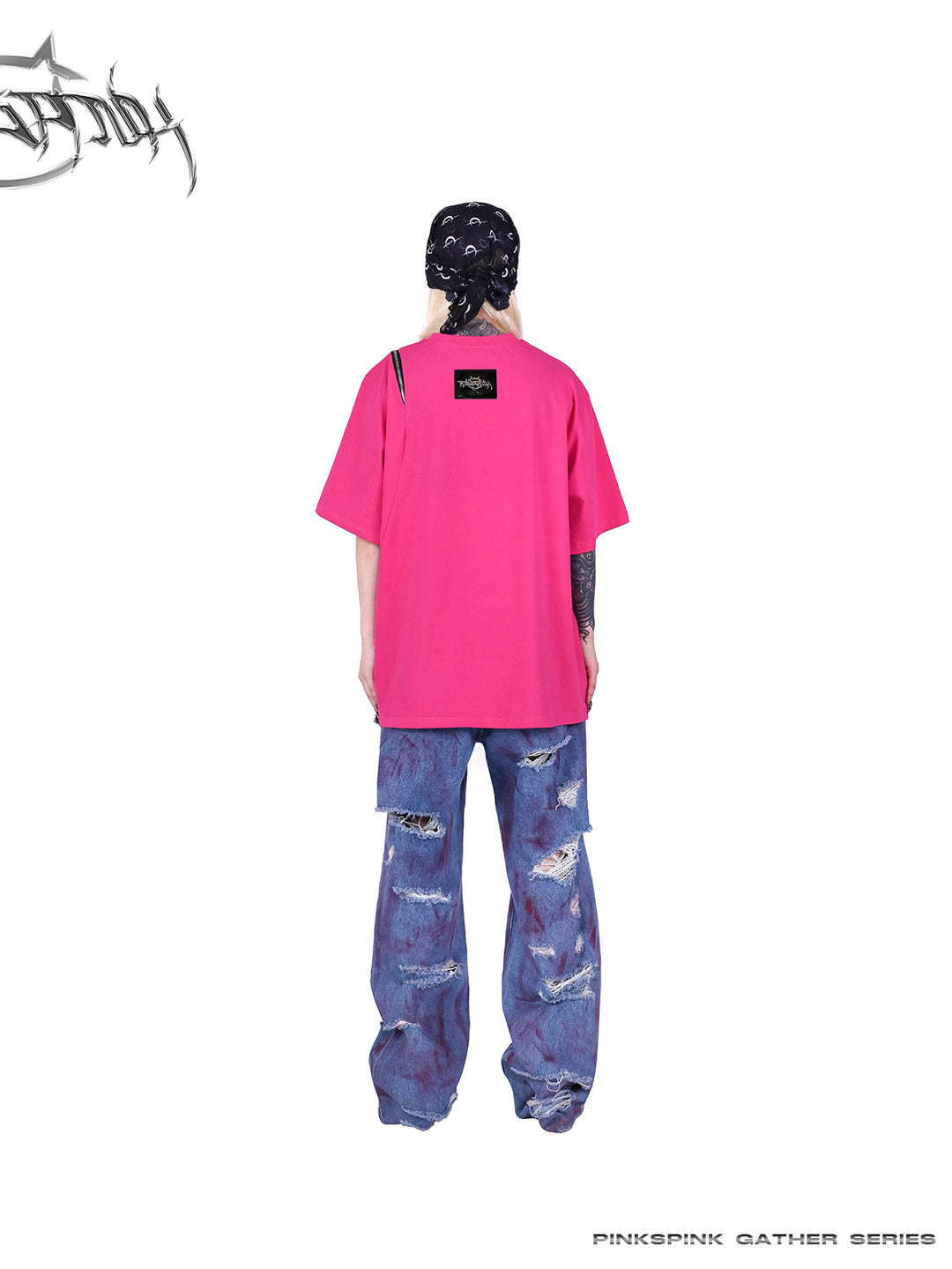 WASTELAND POWDER COATING RIPPED unisex loose-fitting jeans