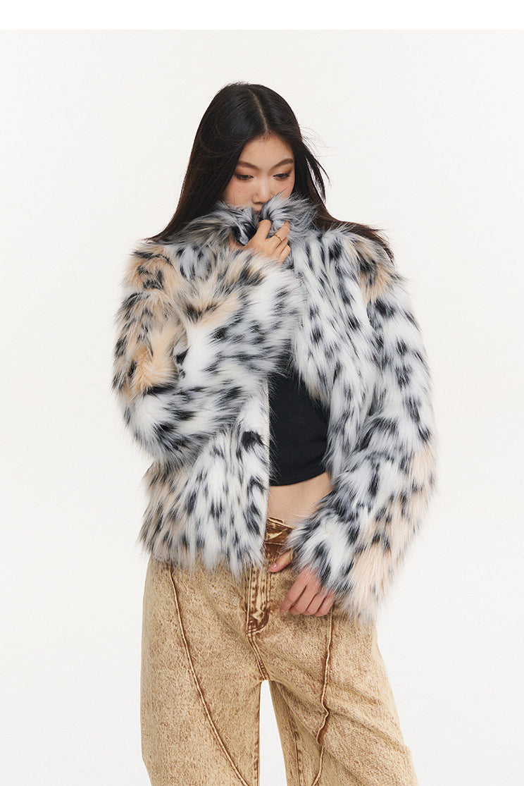 NAWS WILD LEOPARD faux-fur jacket — cleaned hero collage showing the complete design