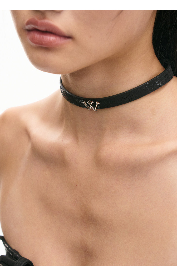 NAWS WIND CHASER leather choker — catalog view showing the design and silhouette