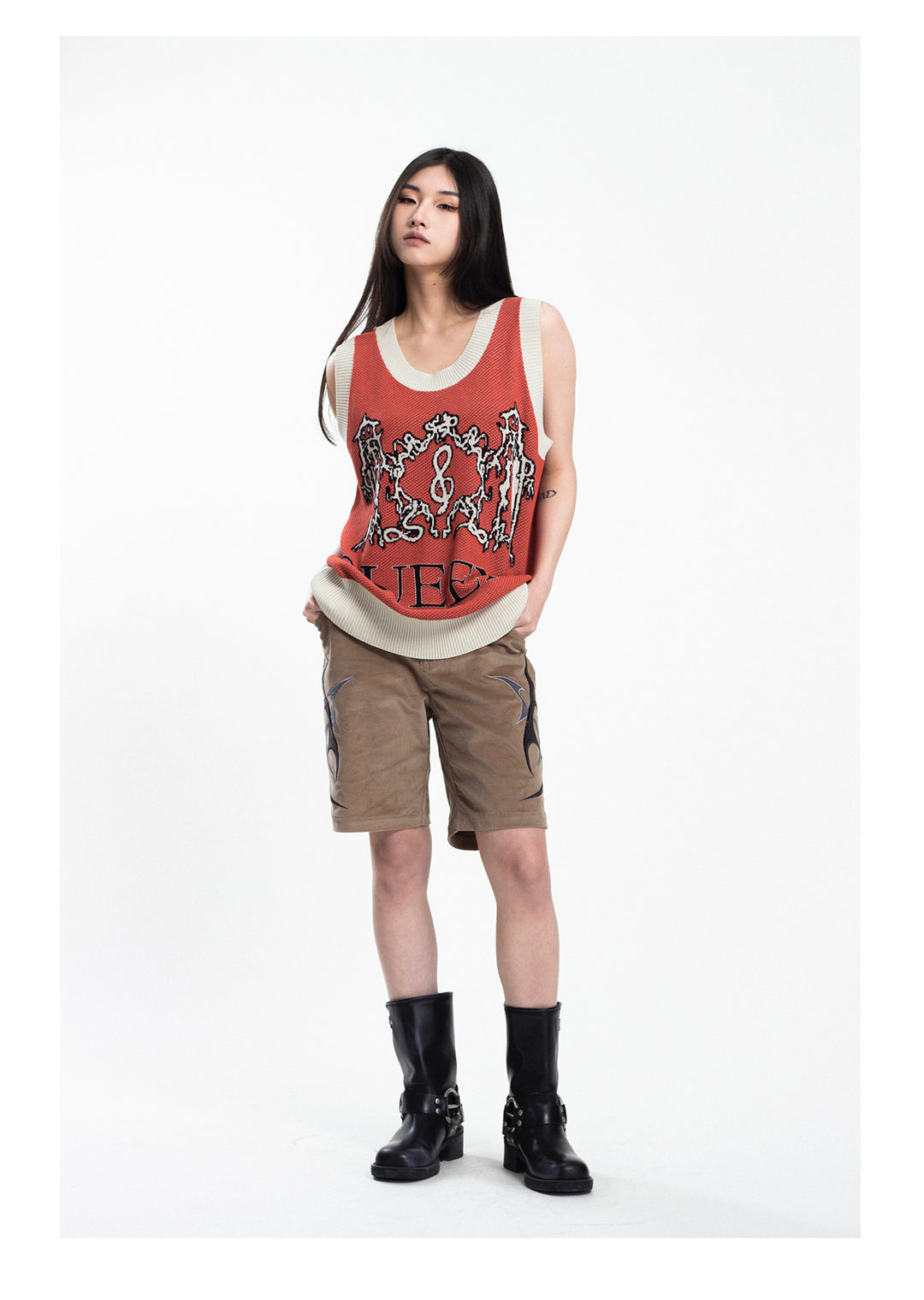 4RE1GN Lightning Dragon Jacquard Knit Vest