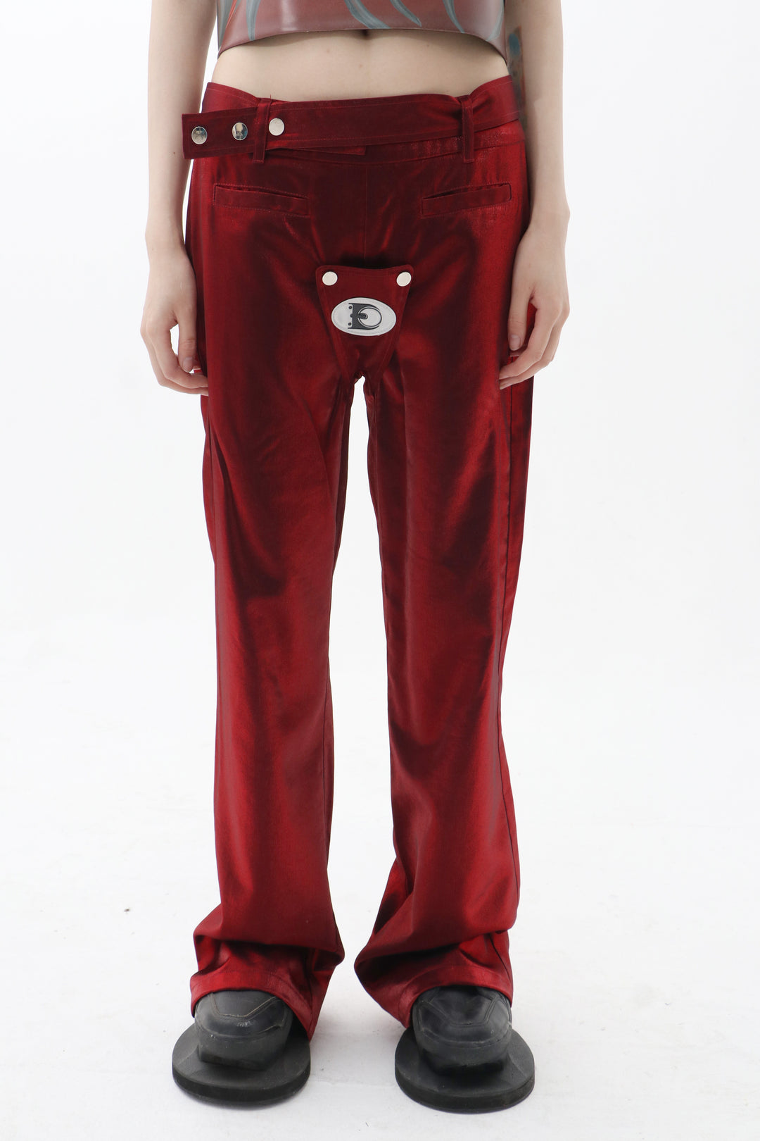 EMBRYO FIVE POISONS color-shift low-rise pants — additional product detail view