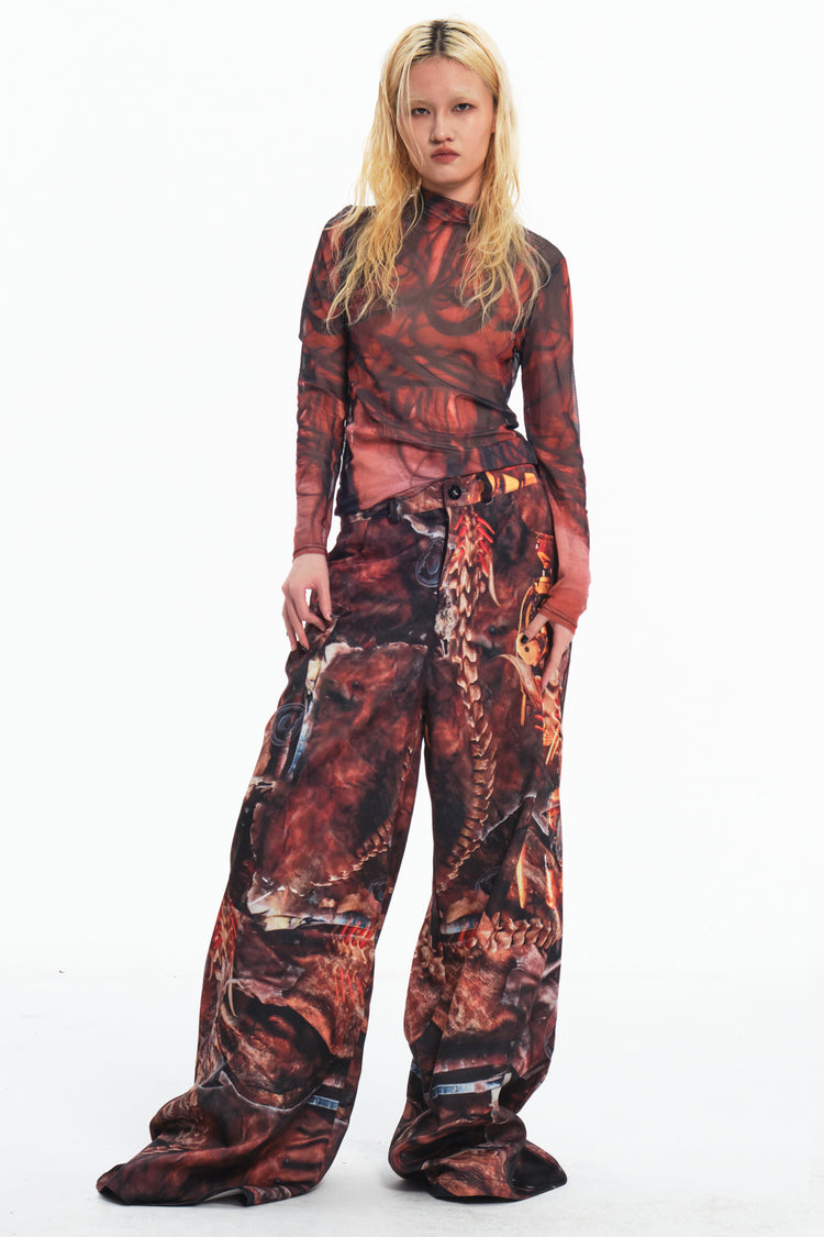 EMBRYO BONE RELIC printed wide-leg pants — alternate modeled angle