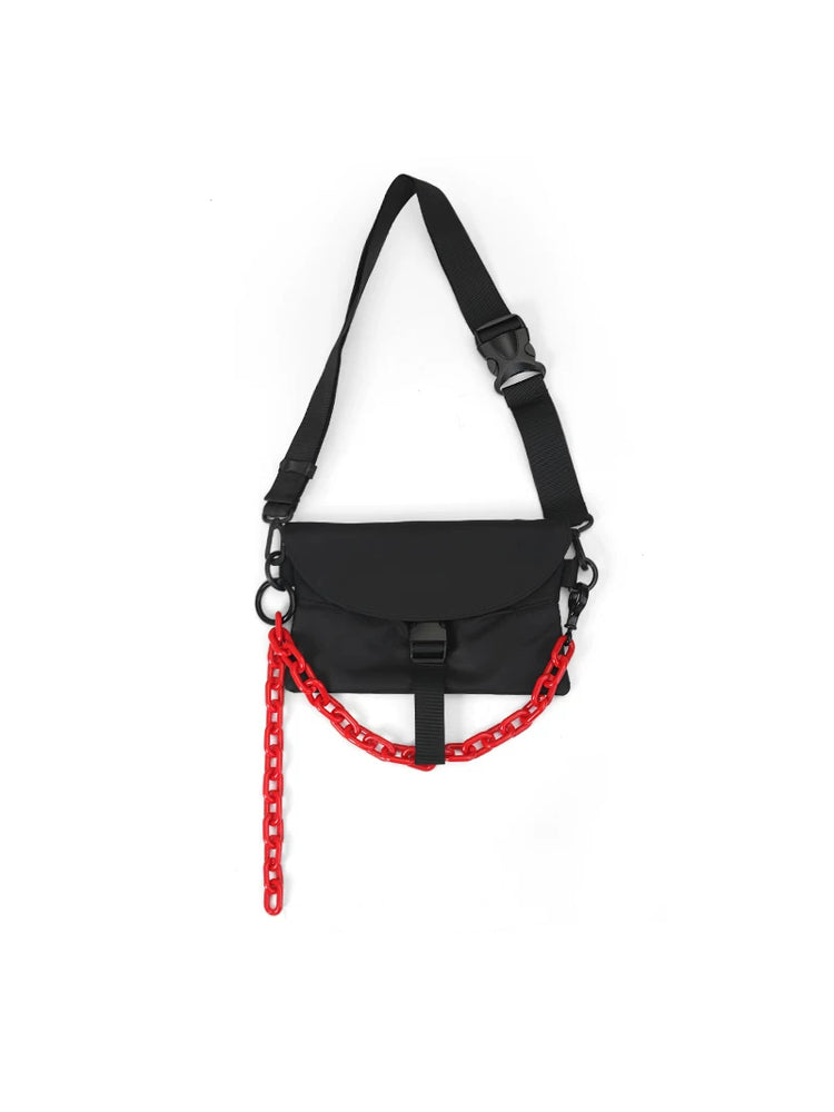 OFF-LABEL crossbody bag in black with red detachable chain