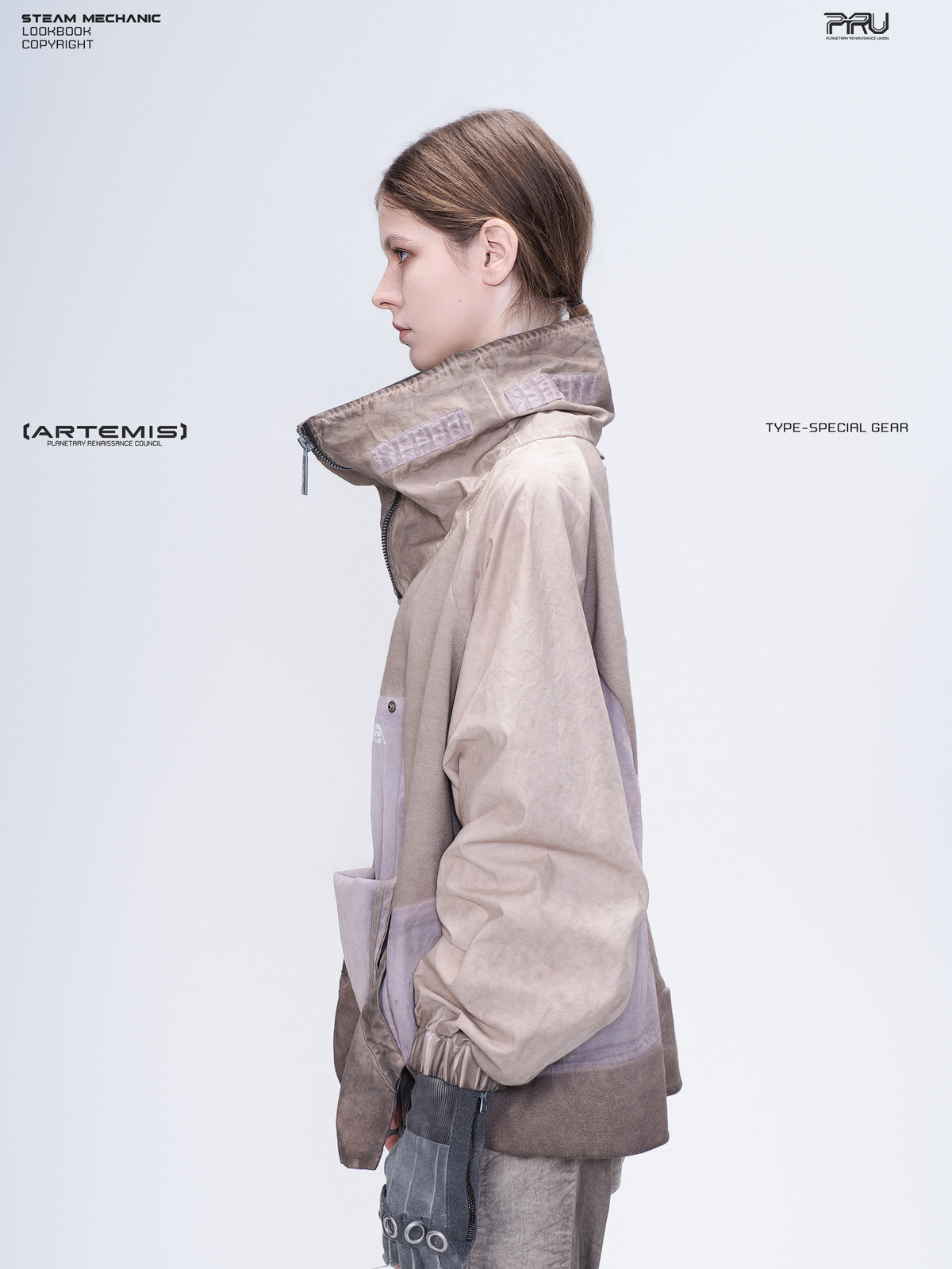 PIONEER venus orange detachable-pocket utility hoodie — material and silhouette detail