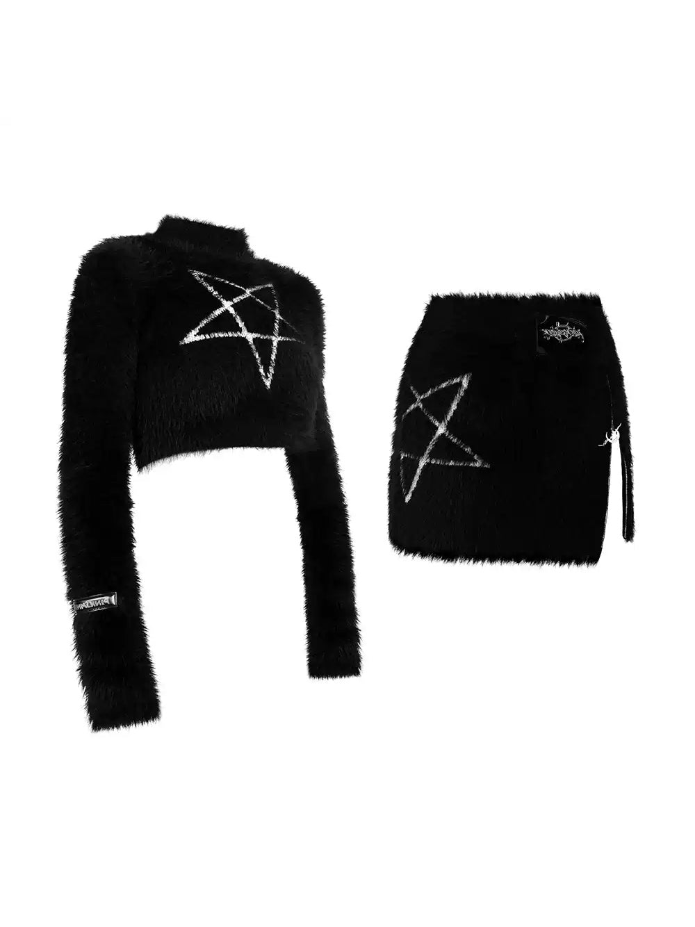 PINKSPINK PENTAGRAM knit crop top / mini skirt — alternate gallery view showing the design details