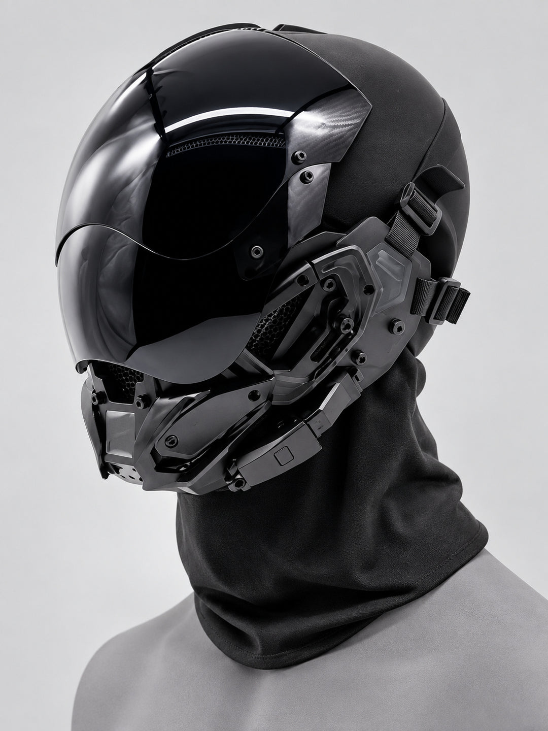 FOCKSHOP VOID illuminated tactical mask — clean black non-lit product view