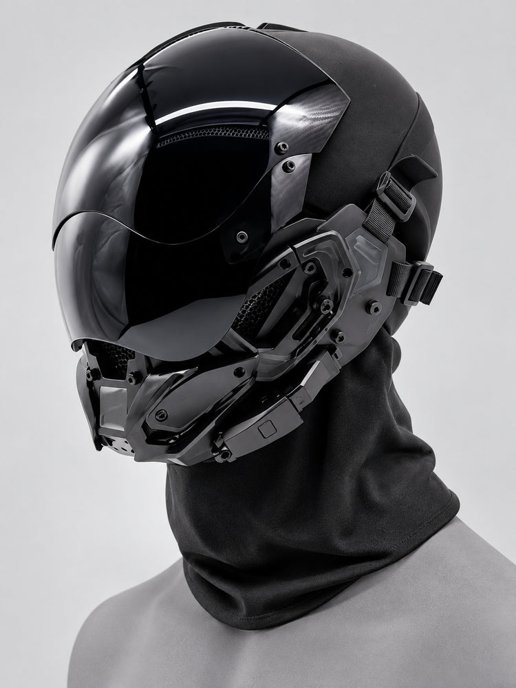FOCKSHOP VOID illuminated tactical mask — clean black non-lit product view