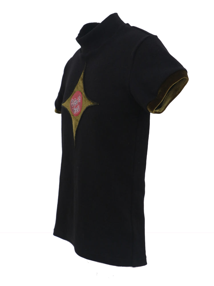 EMBRYO STARSHIFT 3D-effect fitted mock-neck tee — additional styled view