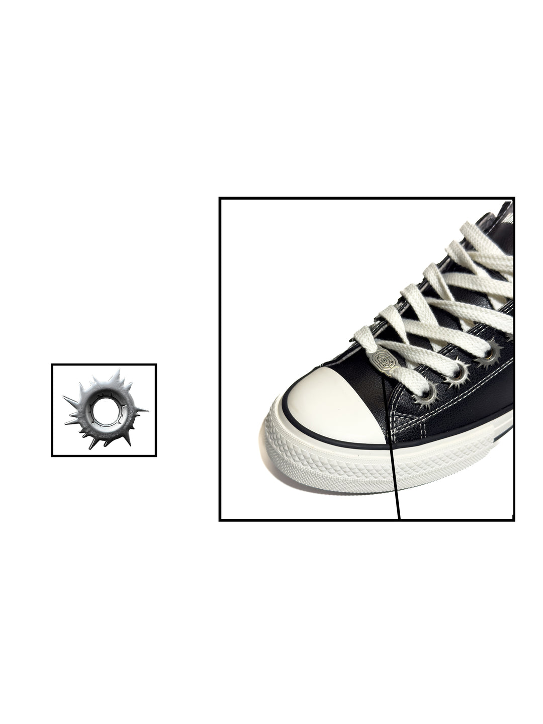 POWSTAR bullet-perforated leather sneakers