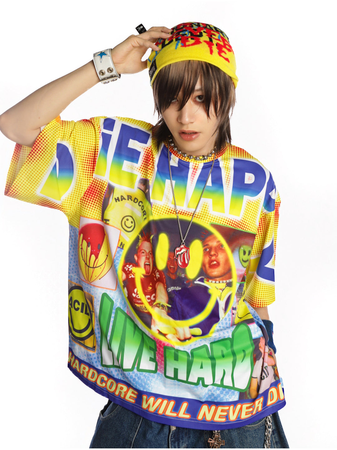 DEADENDKIDS GOOD TIMES heavyweight graphic tee — front product presentation