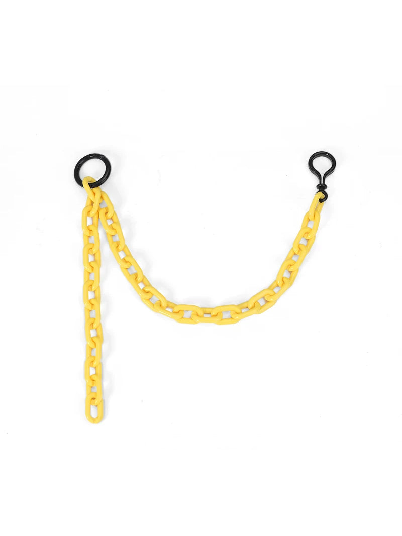 OFF-LABEL yellow detachable decorative chain with black attachment clips, chain-only option without bag
