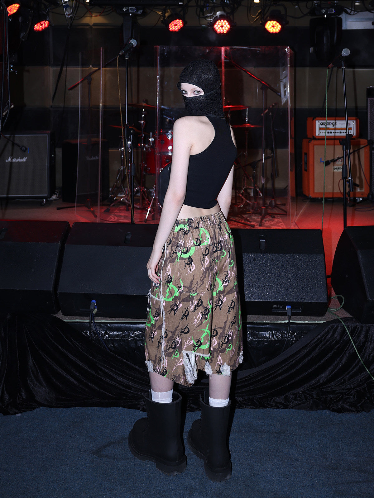 PINKSPINK ELECTRIC MOON mesh balaclava — product detail view showing texture and hardware