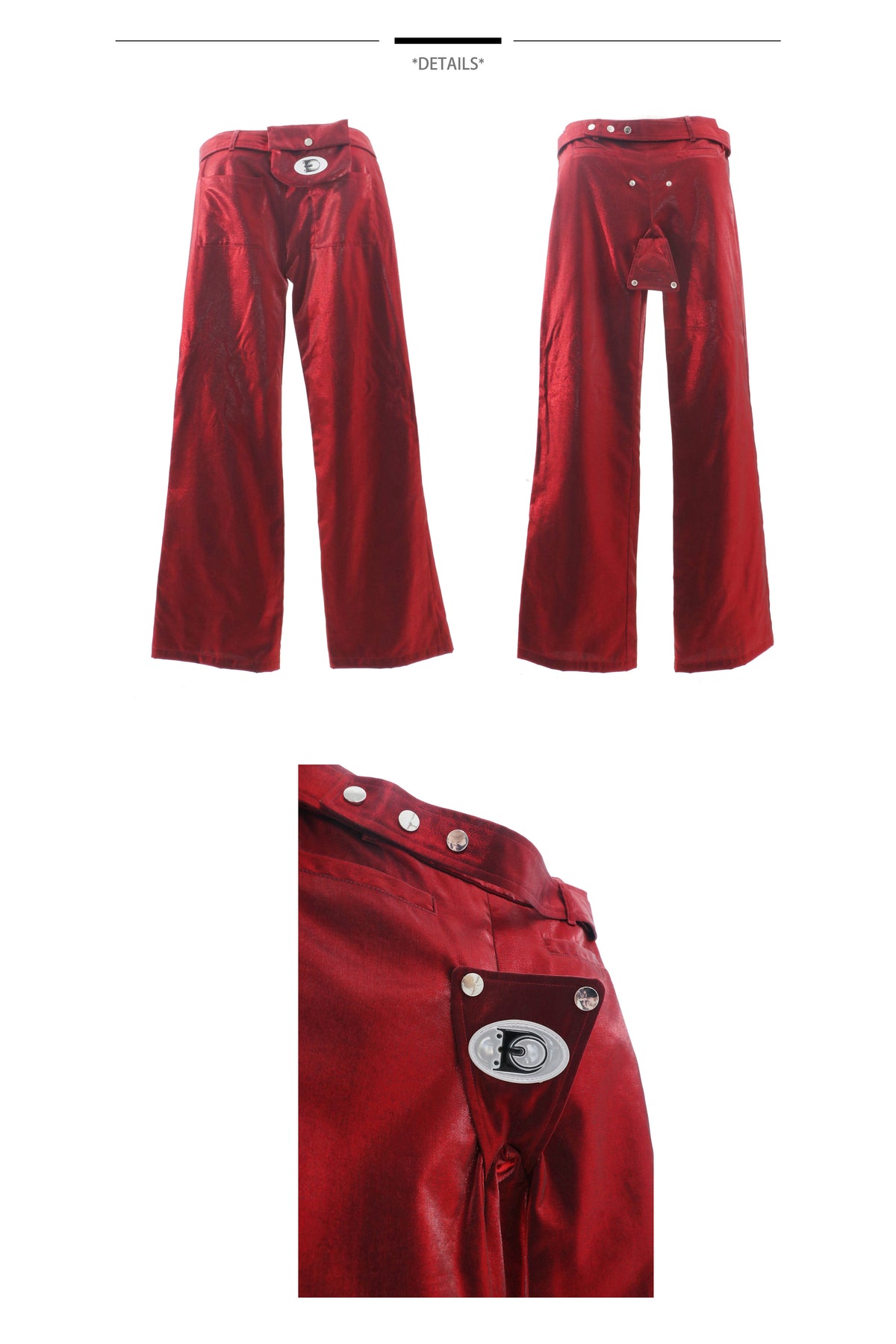 EMBRYO FIVE POISONS color-shift low-rise pants — product-only rear view