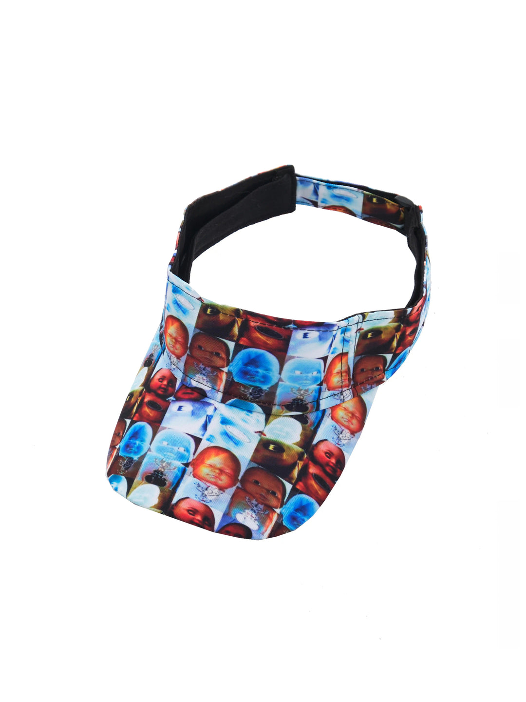 EMBRYO ABCD FOUR CHILDREN printed visor — rear modeled view