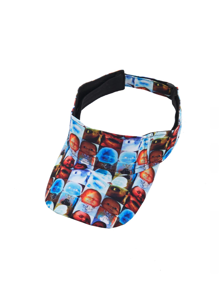 EMBRYO ABCD FOUR CHILDREN printed visor — rear modeled view