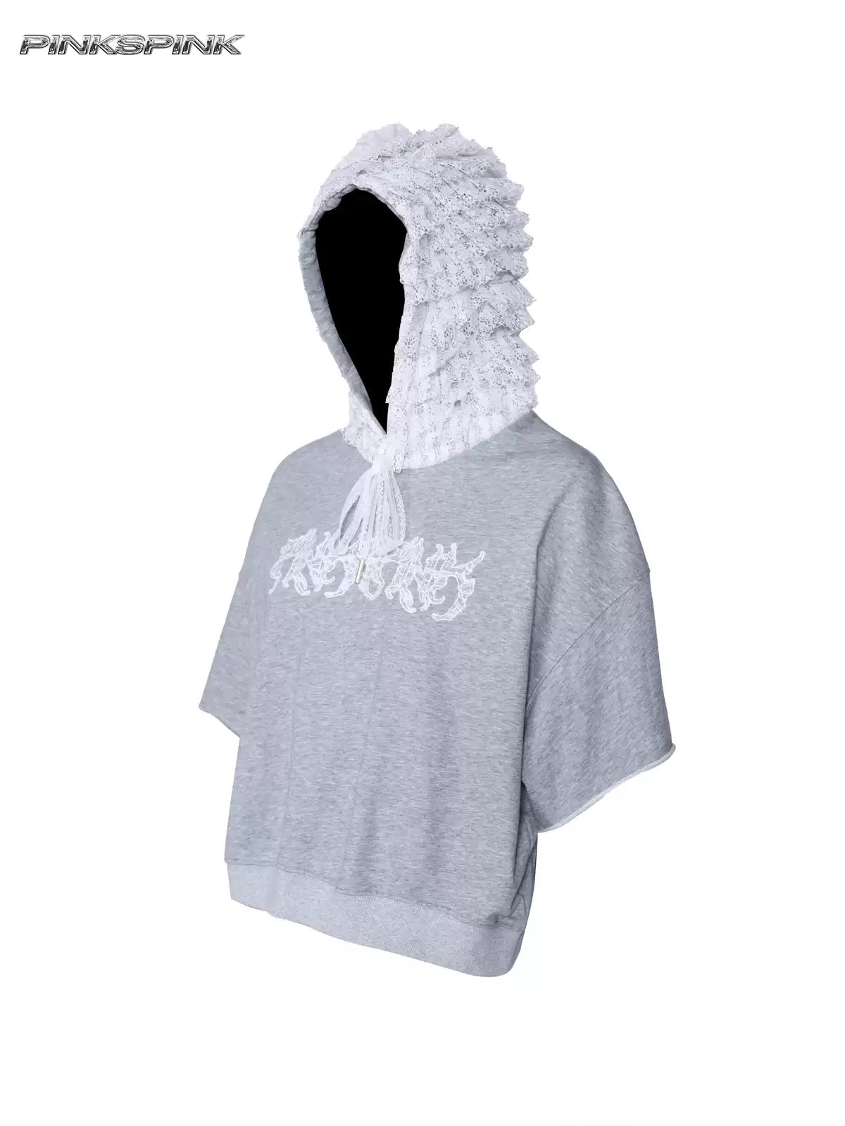 PINKSPINK PUNK BALLET lace-back hooded tee — alternate gallery view showing the design details