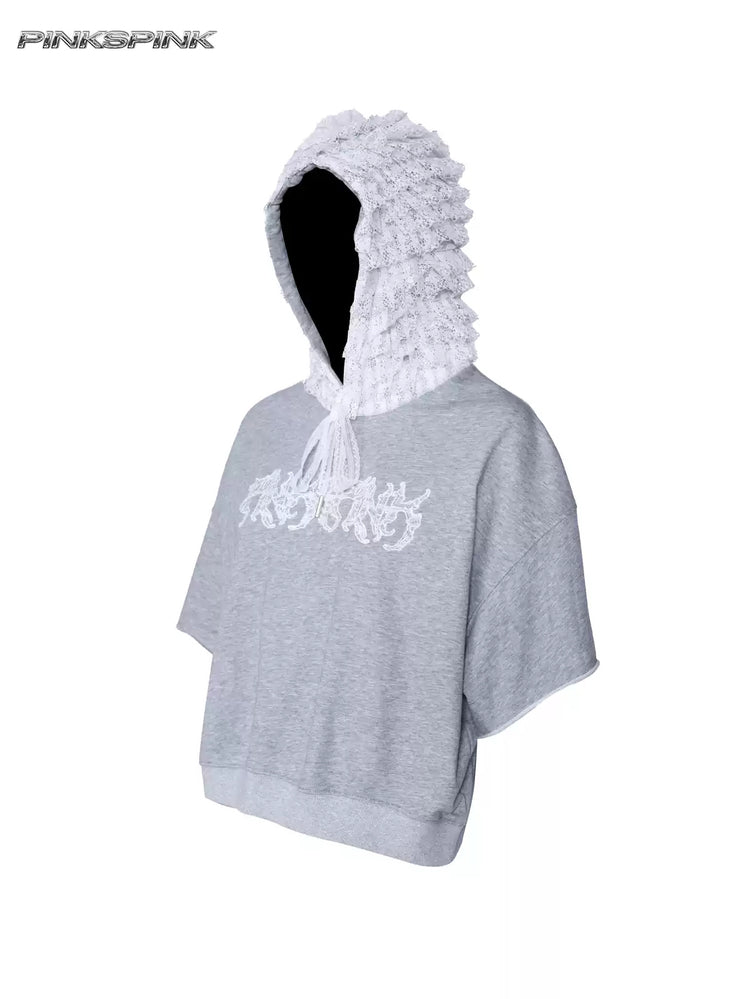 PINKSPINK PUNK BALLET lace-back hooded tee — alternate gallery view showing the design details