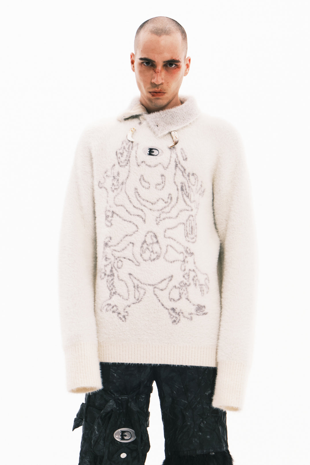 EMBRYO ANCIENT CODE printed faux-mink sweater — additional product detail view