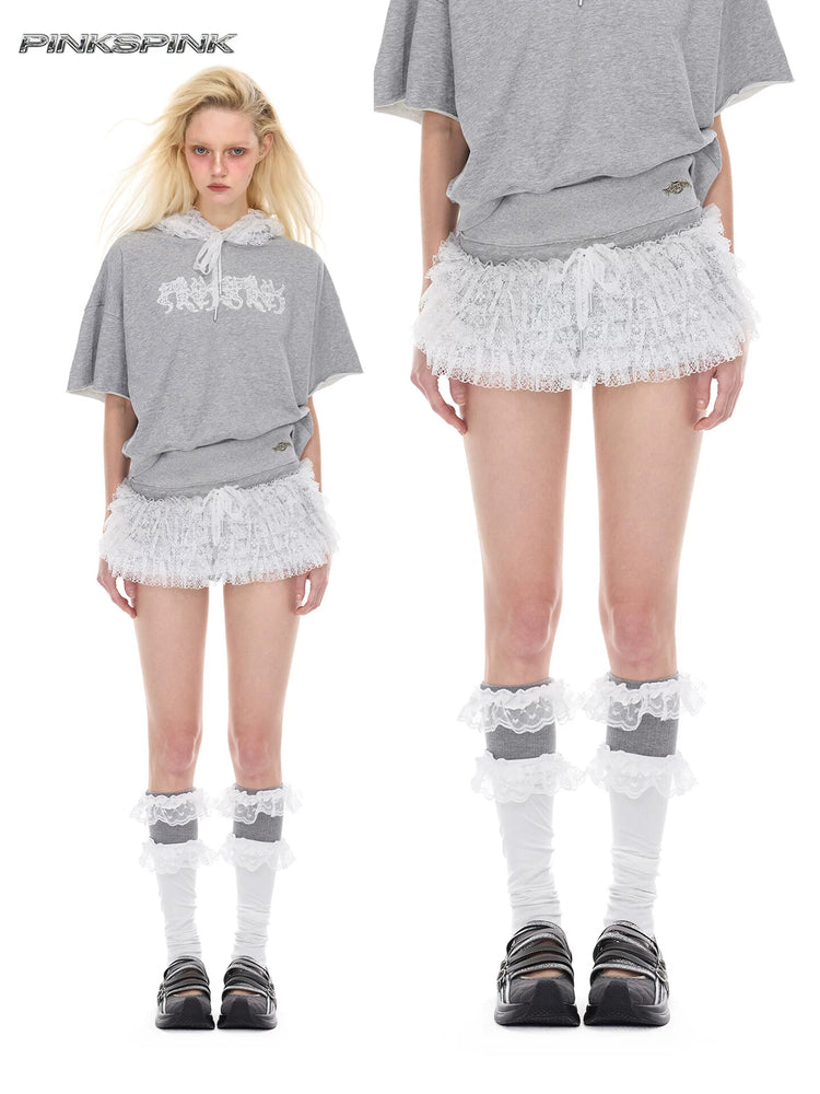 PINKSPINK MULTIVERSE lace micro shorts skirt — cleaned hero collage showing the complete design