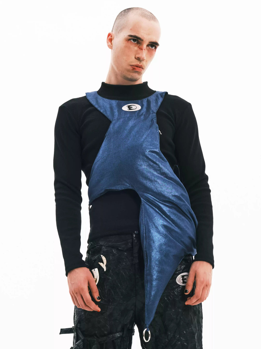 EMBRYO BLUE SPIKE padded sculptural bag — construction detail