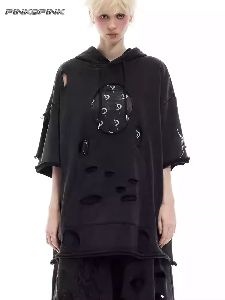 PINKSPINK Three-Dimensional Cut-Out Electric Moon Sweatshirt