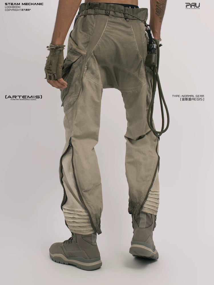 AEGIS lunar soil teal multi-pocket moto pants — alternate product view