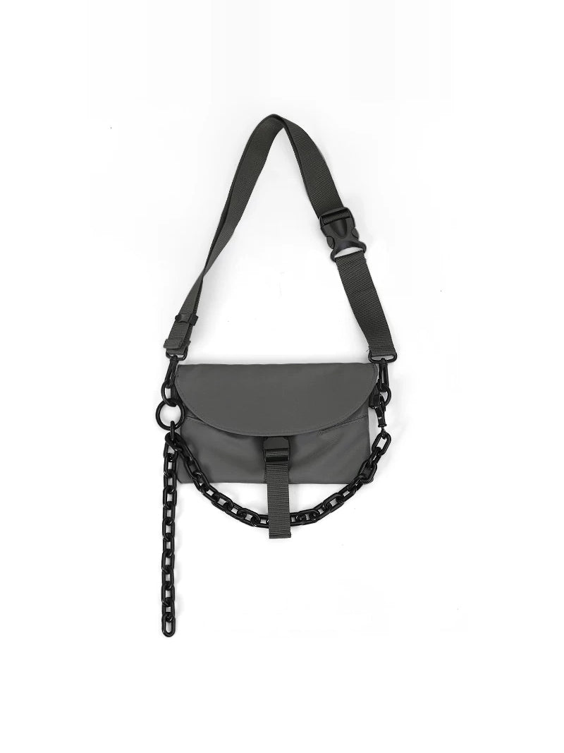 OFF-LABEL crossbody bag in gray with black detachable chain