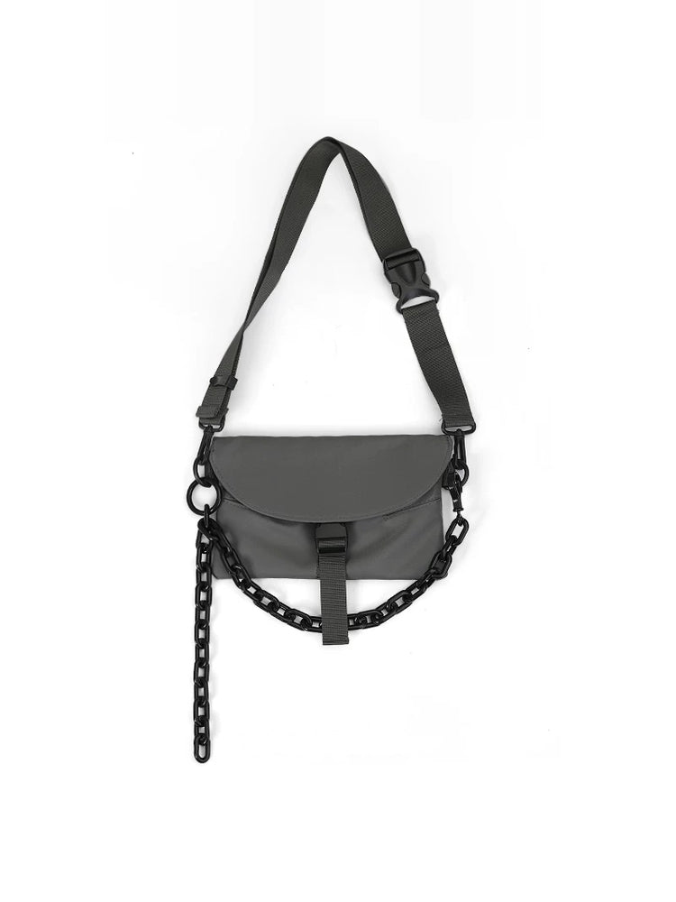 OFF-LABEL crossbody bag in gray with black detachable chain