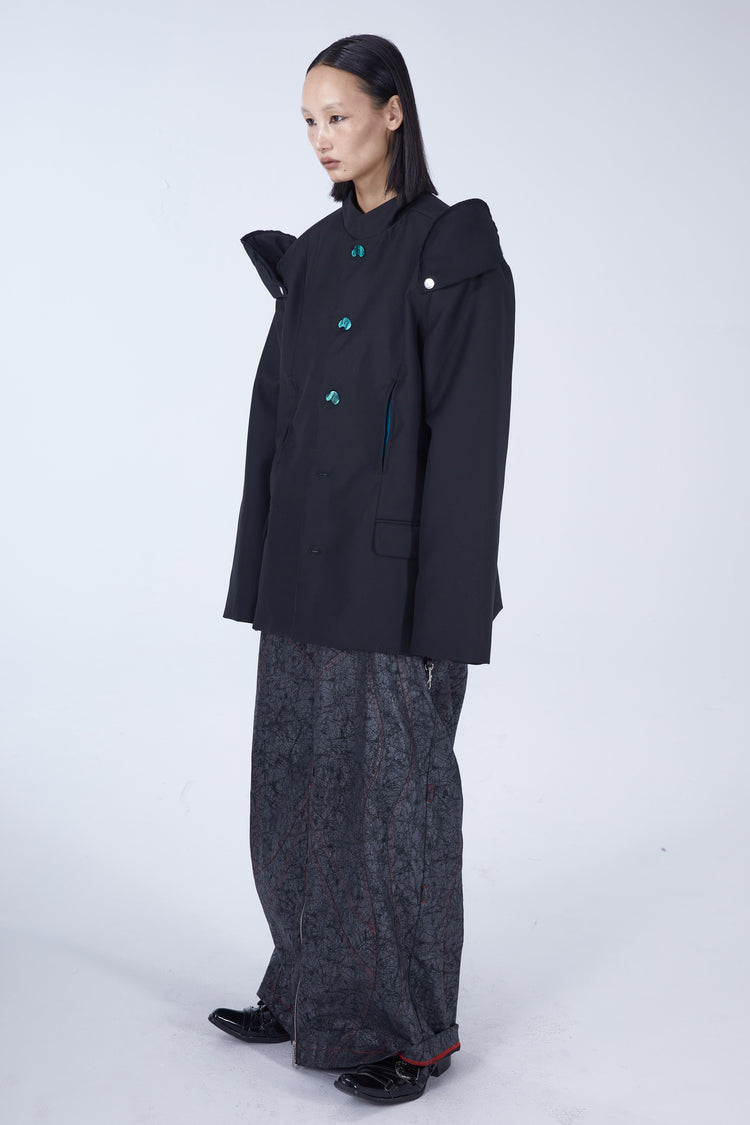 EMBRYO IMPERIAL GUARD detachable-shoulder Zhongshan blazer — product-only front view