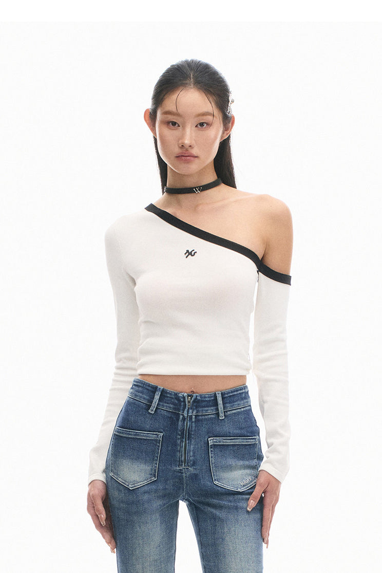 NAWS WIND CHASER leather choker — close-up view of the material and finishing