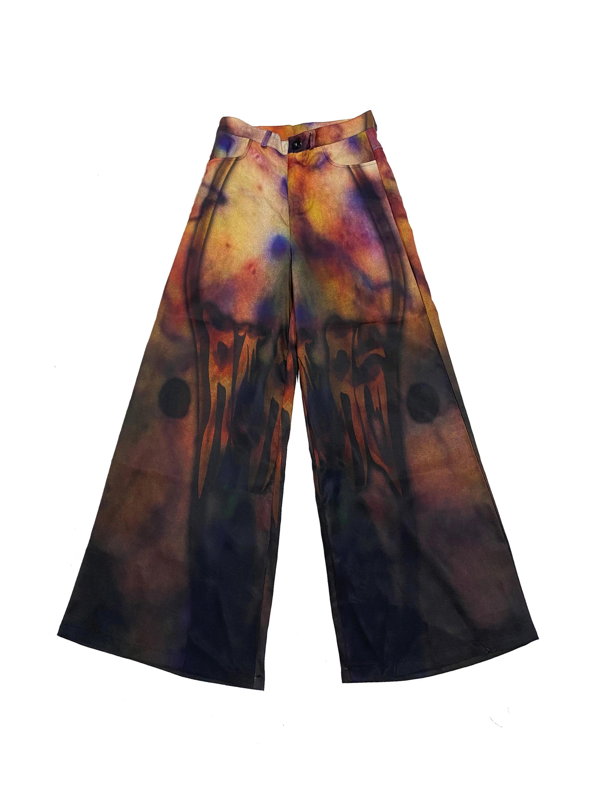EMBRYO BRUISE SIGNAL printed wide-leg pants — alternate styled presentation