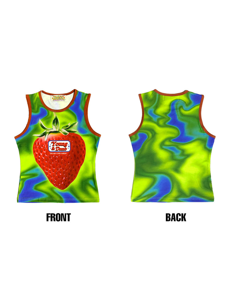 DEADENDKIDS ARCHIVE fitted graphic tank — rear modeled view