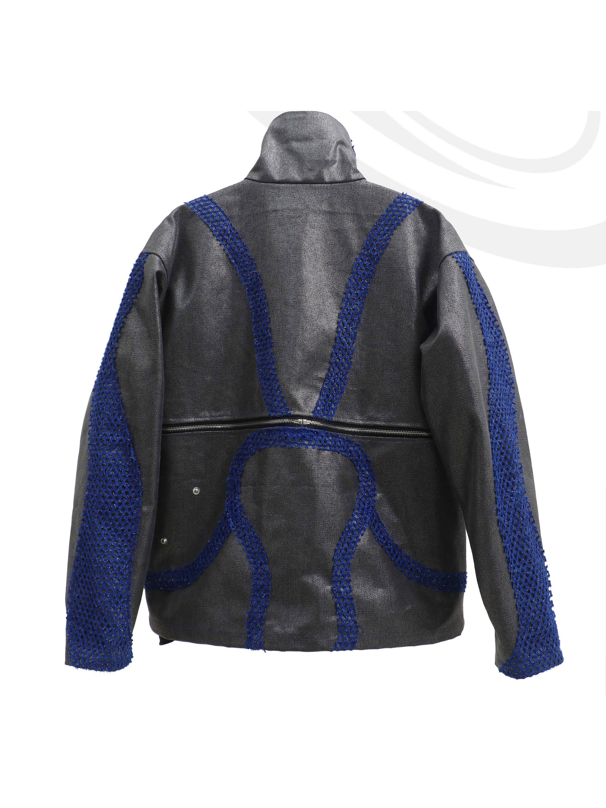 EMBRYO METAL SHELL convertible canvas jacket — material and hardware detail