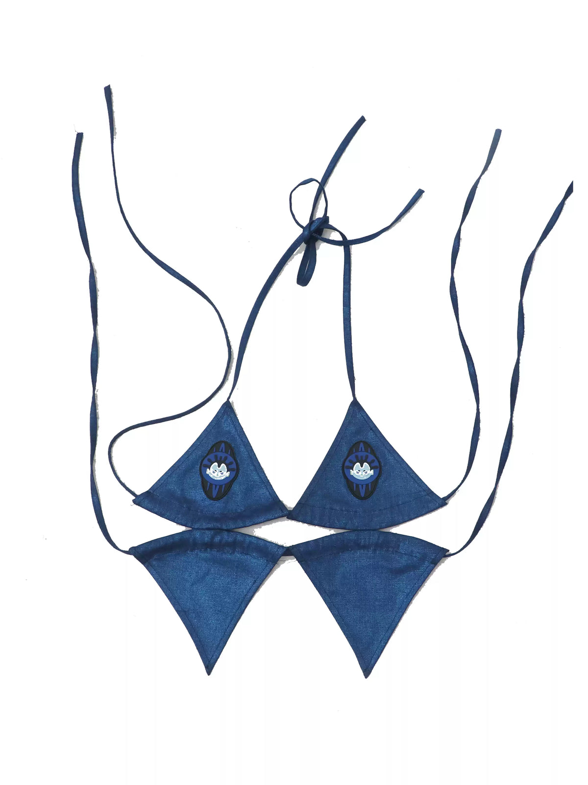 EMBRYO STARSHIFT coated bikini separates — coated-fabric detail