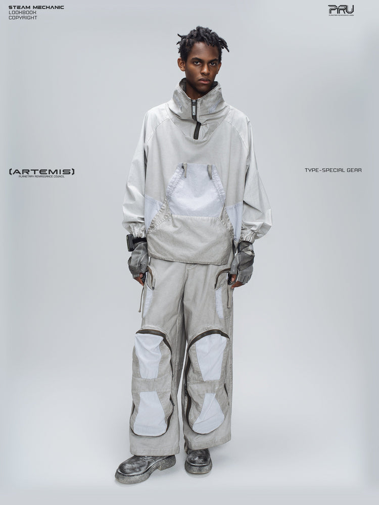 PIONEER eris white welded multi-pocket work pants — construction detail